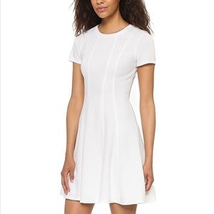 Short Sleeve Knit Pique Dress White Rebecca Taylor